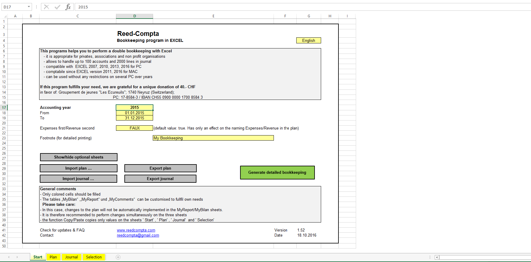 Click to see ReedCompta on Excel
